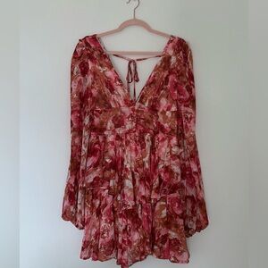 SHEIN Multicolor Sundress with Bishop Sleeves